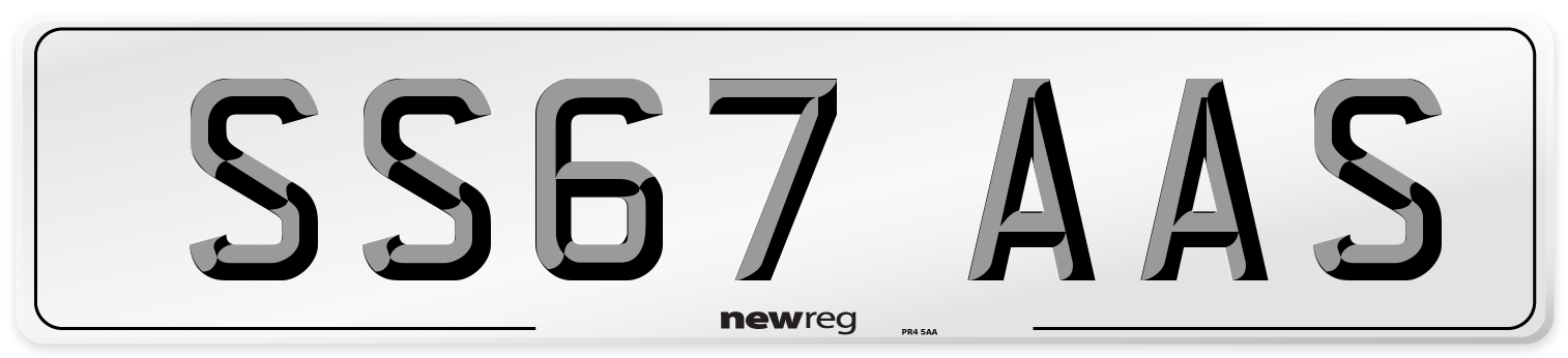 SS67 AAS Number Plate from New Reg